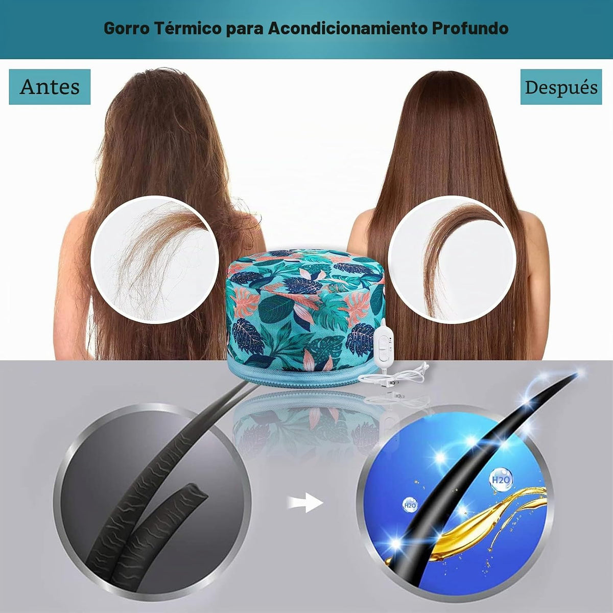 VICARKO Vaporizador térmico para el cabello, con tapa térmica Cable...