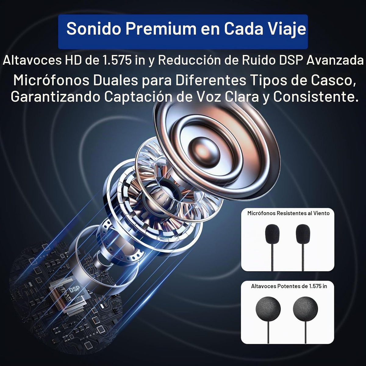LEXIN Auriculares Bluetooth G10 para casco de motocicleta, sistema...