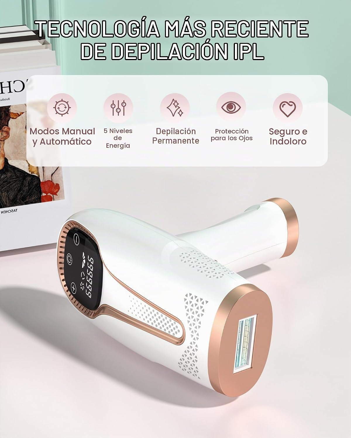 Dispositivo de depilación IPL 21J en casa para mujeres y hombres, r...