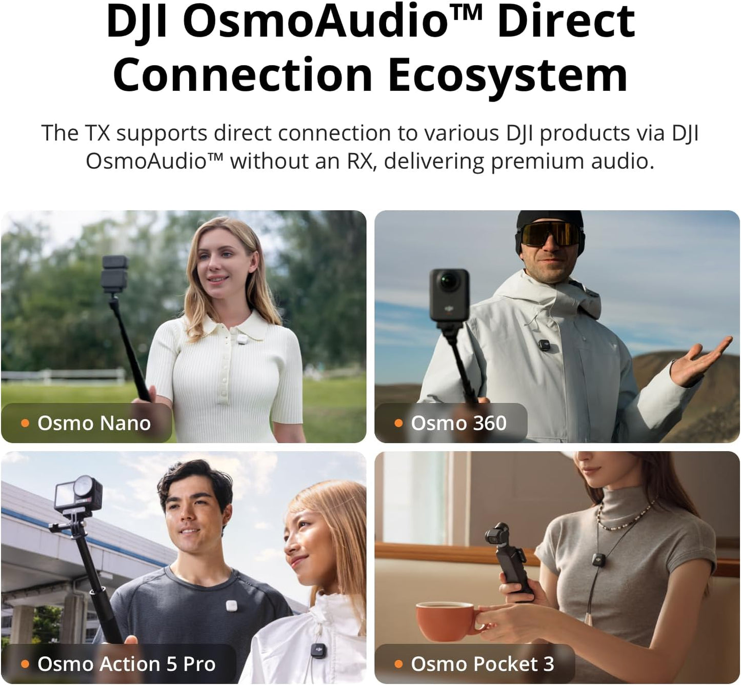 DJI Mic 2 (2 TX + 1 RX + estuche de carga), micrófono inalámbrico t...