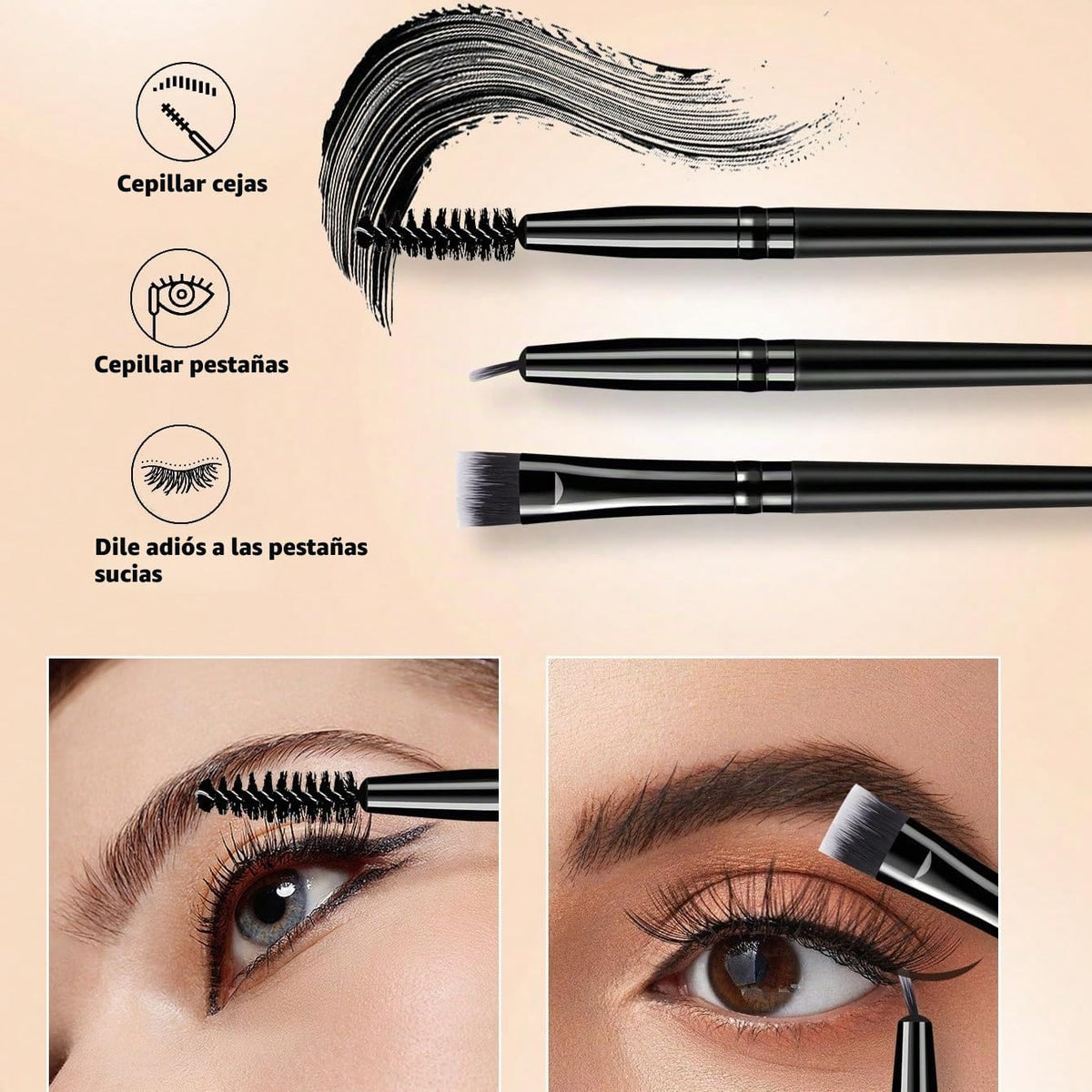 HGHDBT Juego de 65 brochas de maquillaje negro, kit de maquillaje p...