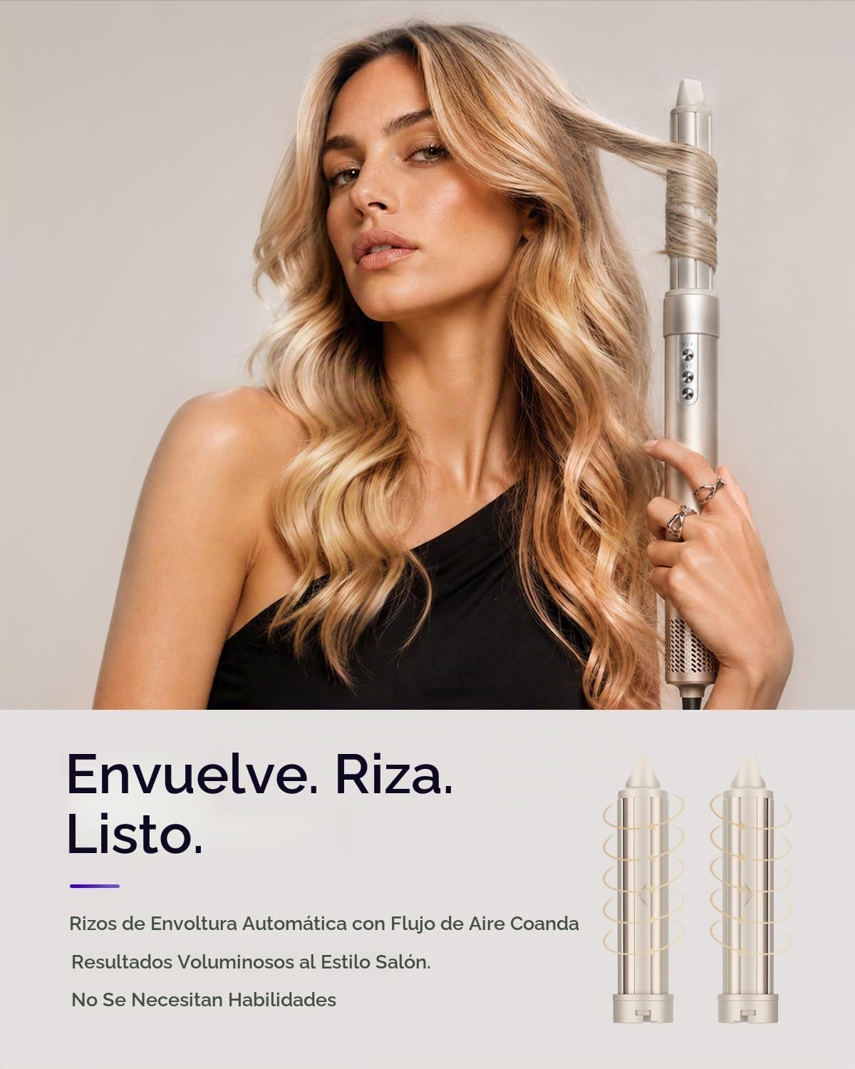 7MAGIC Cepillo secador de pelo 6 en 1, estilizador de aire caliente...