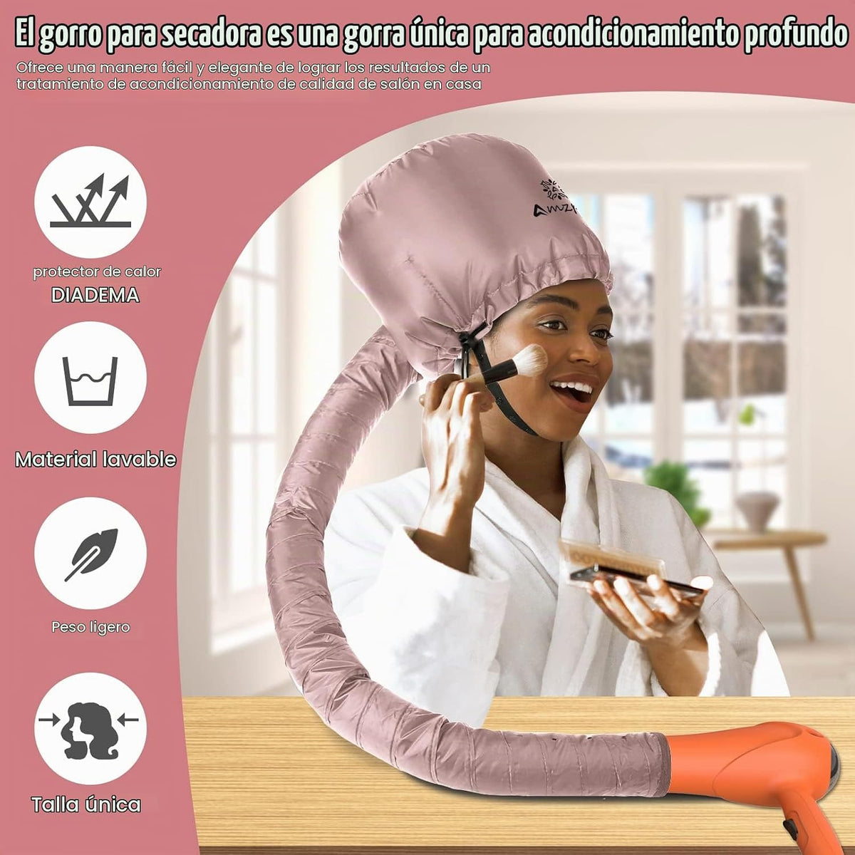 Accesorio de Capó para Secador de Cabello - Suave, Ajustable, Capó...