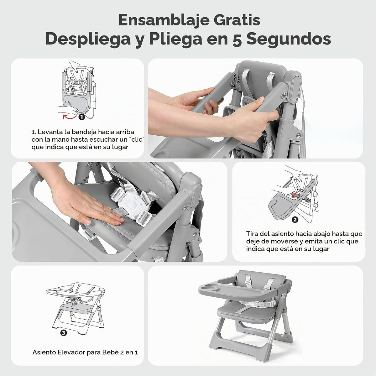 Asiento elevador para silla alta para bebé: asiento elevador portát...