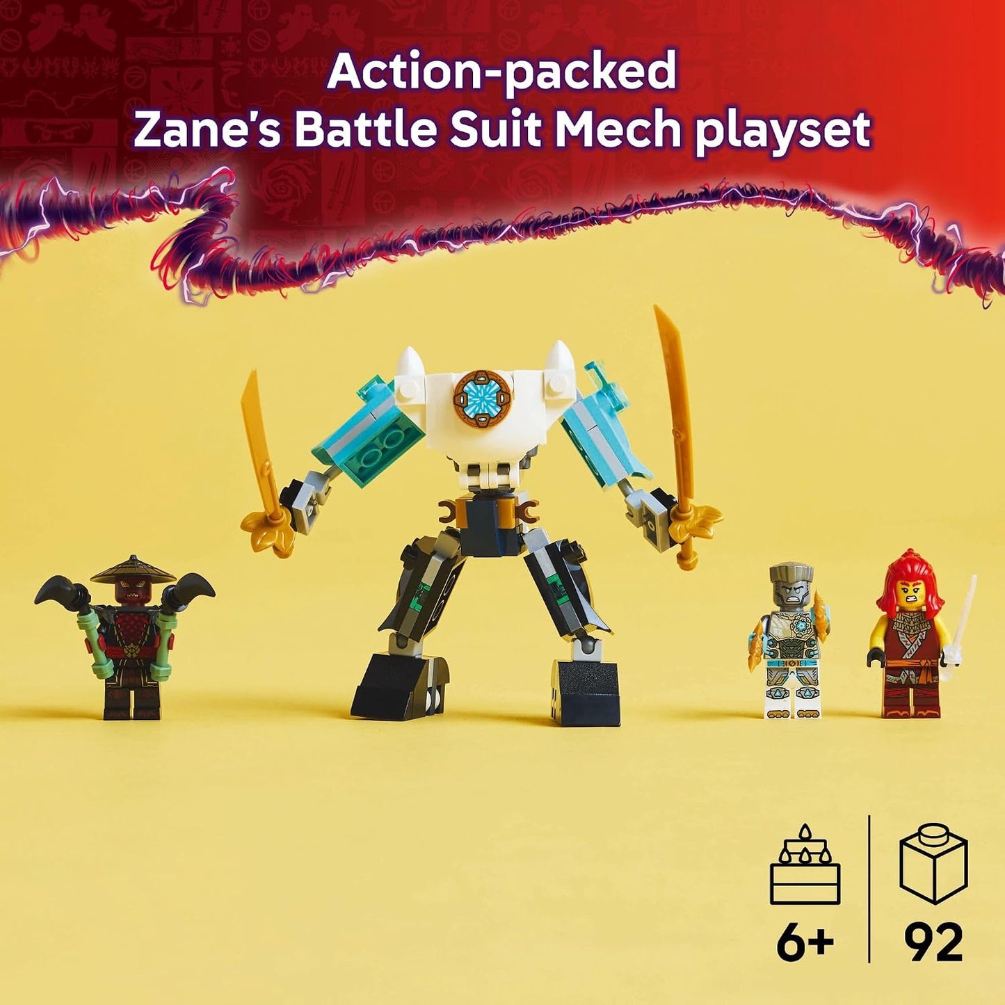 LEGO NINJAGO Conjunto de construcción de juguete de traje de batall...