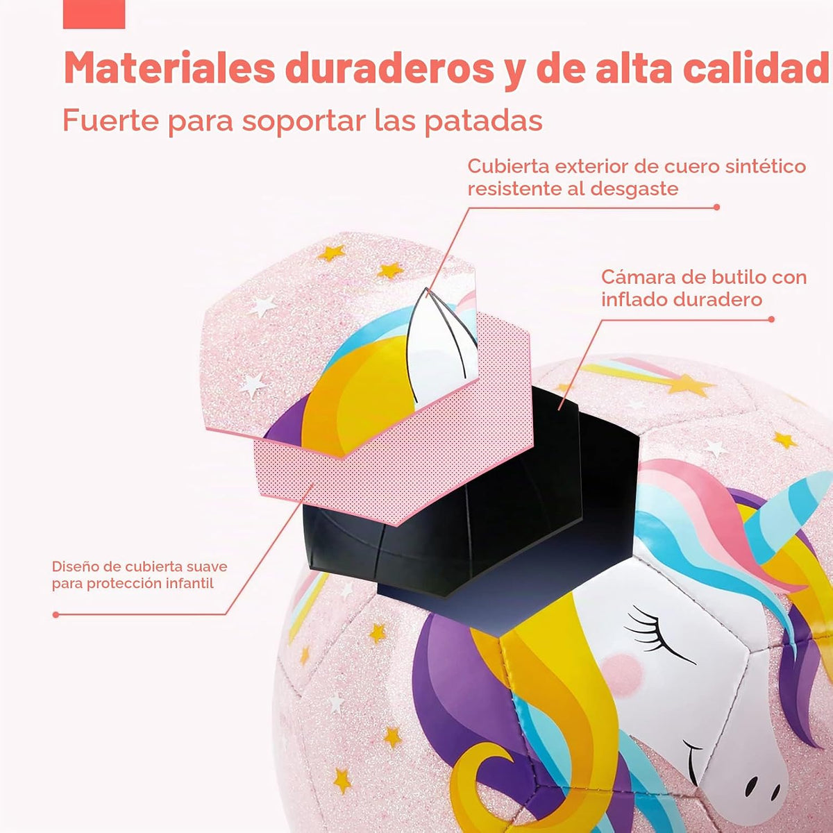 hahaland Balón de fútbol tamaño 3 para niños con bolsa de malla de...