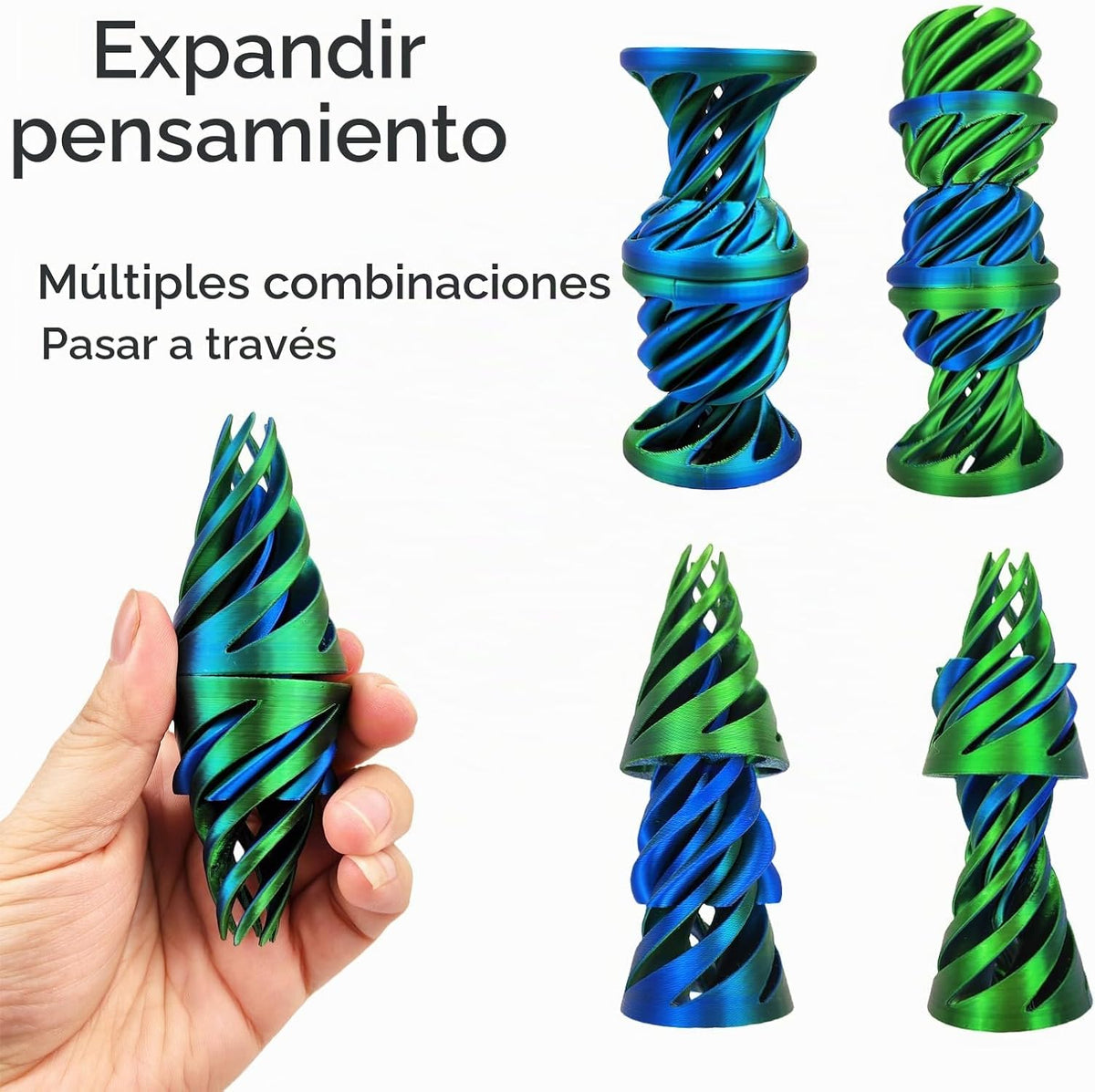3 piezas 3D impreso pirámide imposible passthrough escultura, cono...