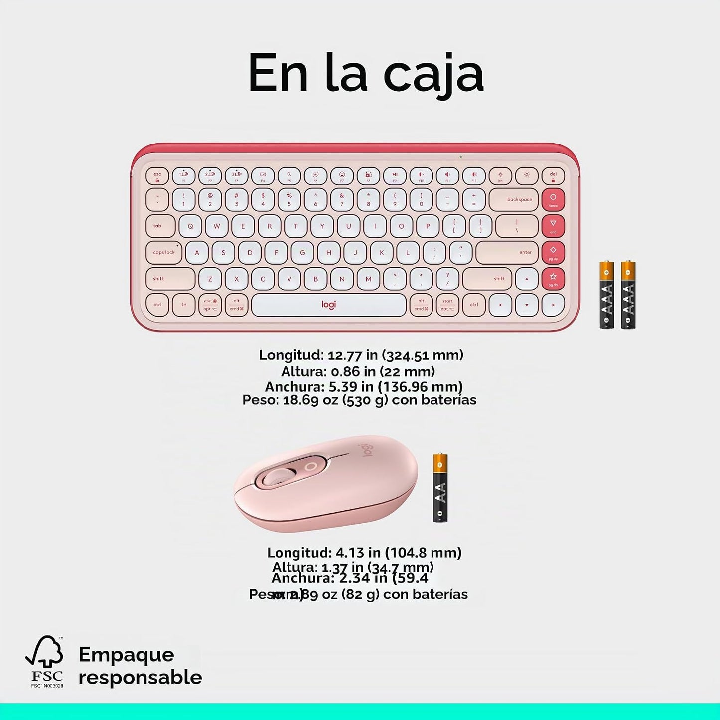 Logitech Combo de teclado y mouse Bluetooth inalámbricos POP ICON -...