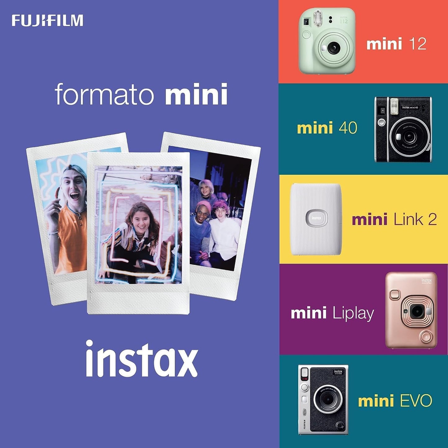 Fujifilm Mini Película Instantánea, 10 Hojas × 5 Paquetes (Total 50...