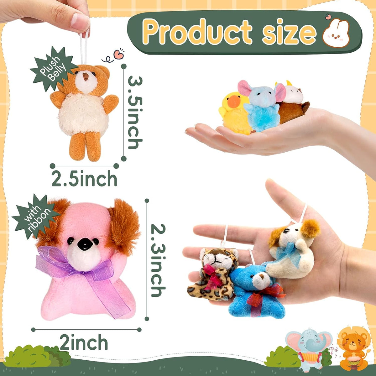 JoyRapt Paquete de 36 Animales de Peluche Pequeños Regalos a Granel...