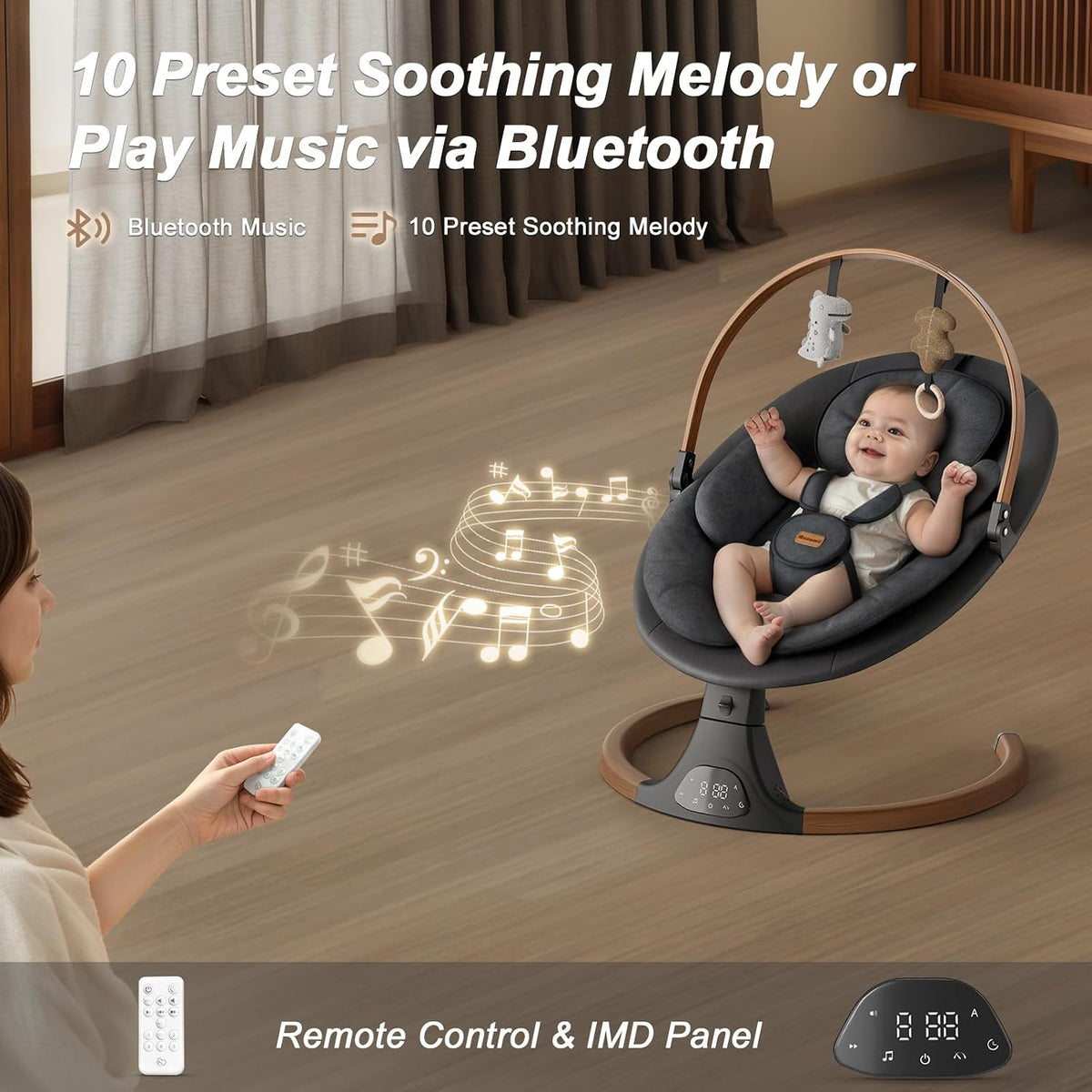 Columpios para bebés para infantes, Monamii Baby Swing, columpio in...