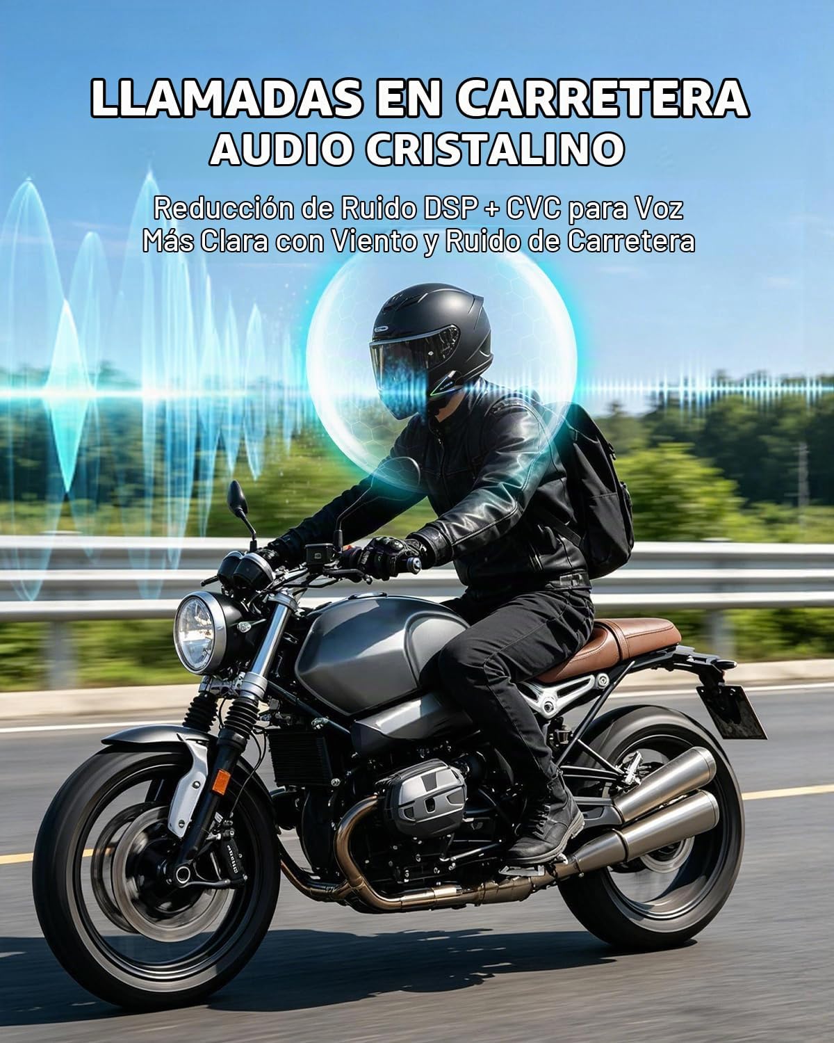 BLAISE Auriculares Bluetooth para motocicleta V1, altavoces Bluetoo...