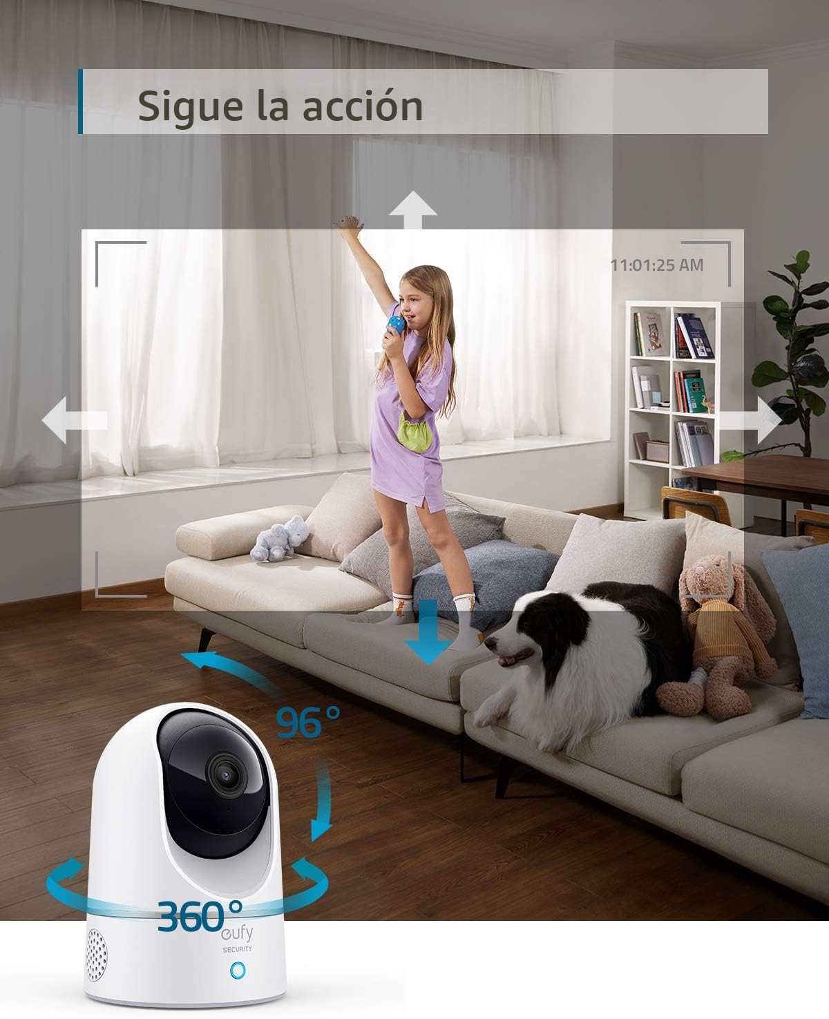 eufy Security - Cámara Pan &amp; Tilt de interiores de 2K. Kit de 2...