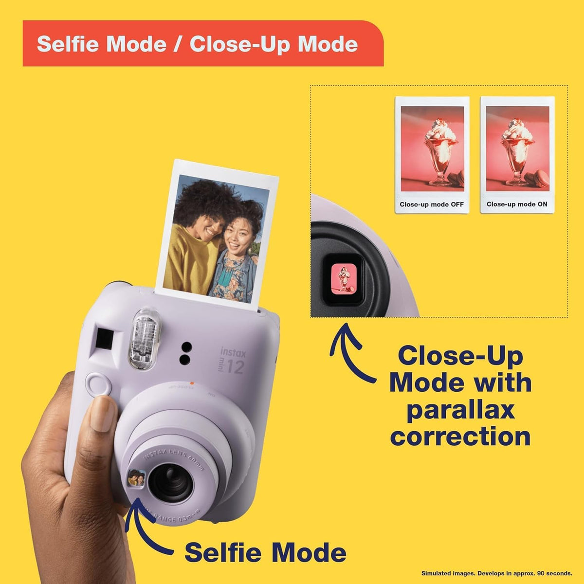 Fujifilm Cámara Instax Mini 12 de película instantánea (blanco arci...