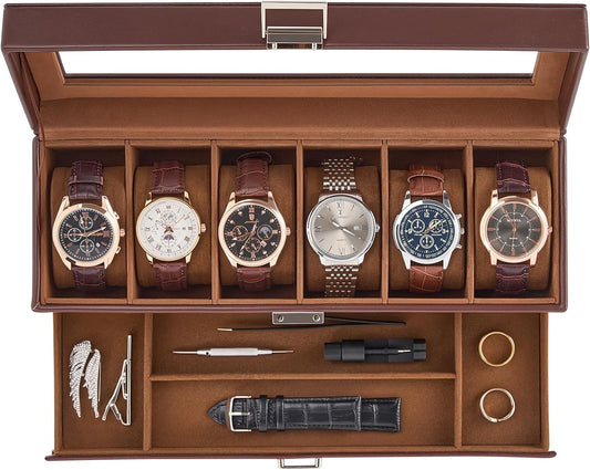 ProCase Estuche para reloj, organizador de caja de reloj con 6 ranu...