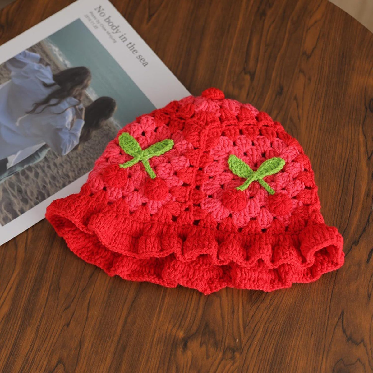 Busnos Sombreros de ganchillo para mujer, sombrero hecho a mano, li...