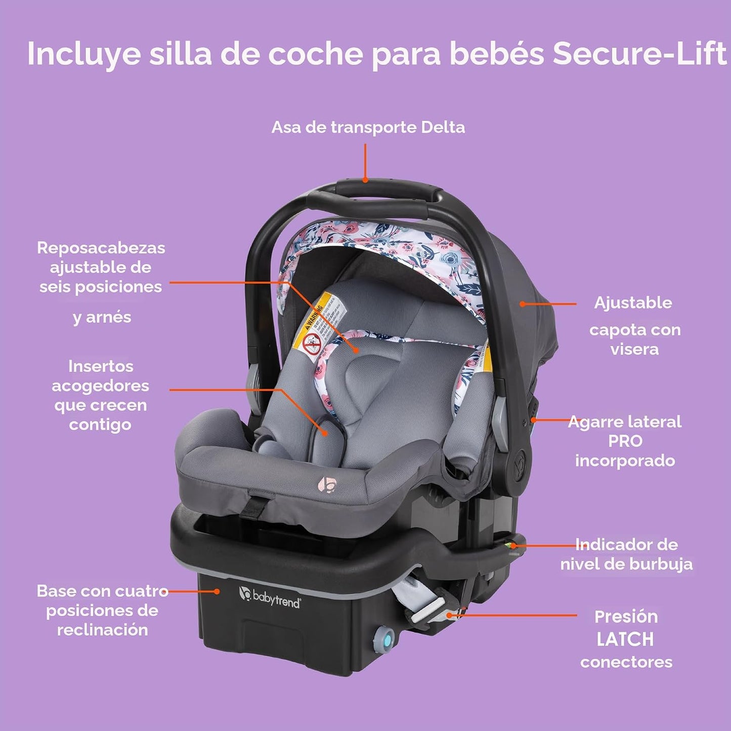 Sistema de viaje Baby Trend EZ Ride SE con asiento de seguridad par...