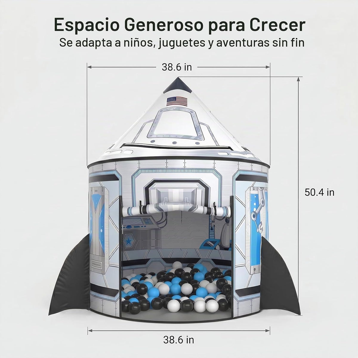 PigPigPen Tienda de campaña Rocket Ship para niños: casa de juegos...