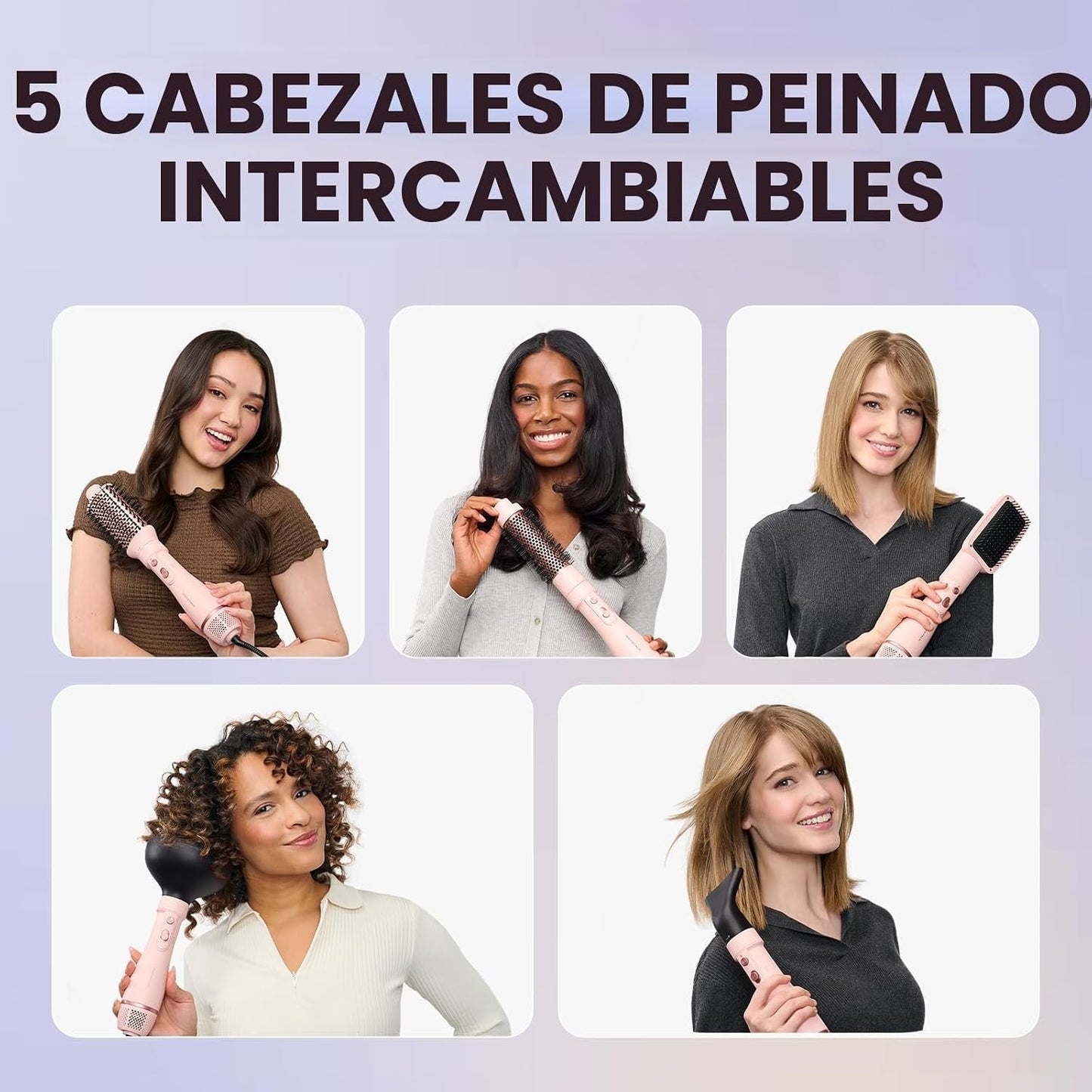 Set de cepillo secador de pelo, Wavytalk Air Sculpt 5-en-1 set de c...