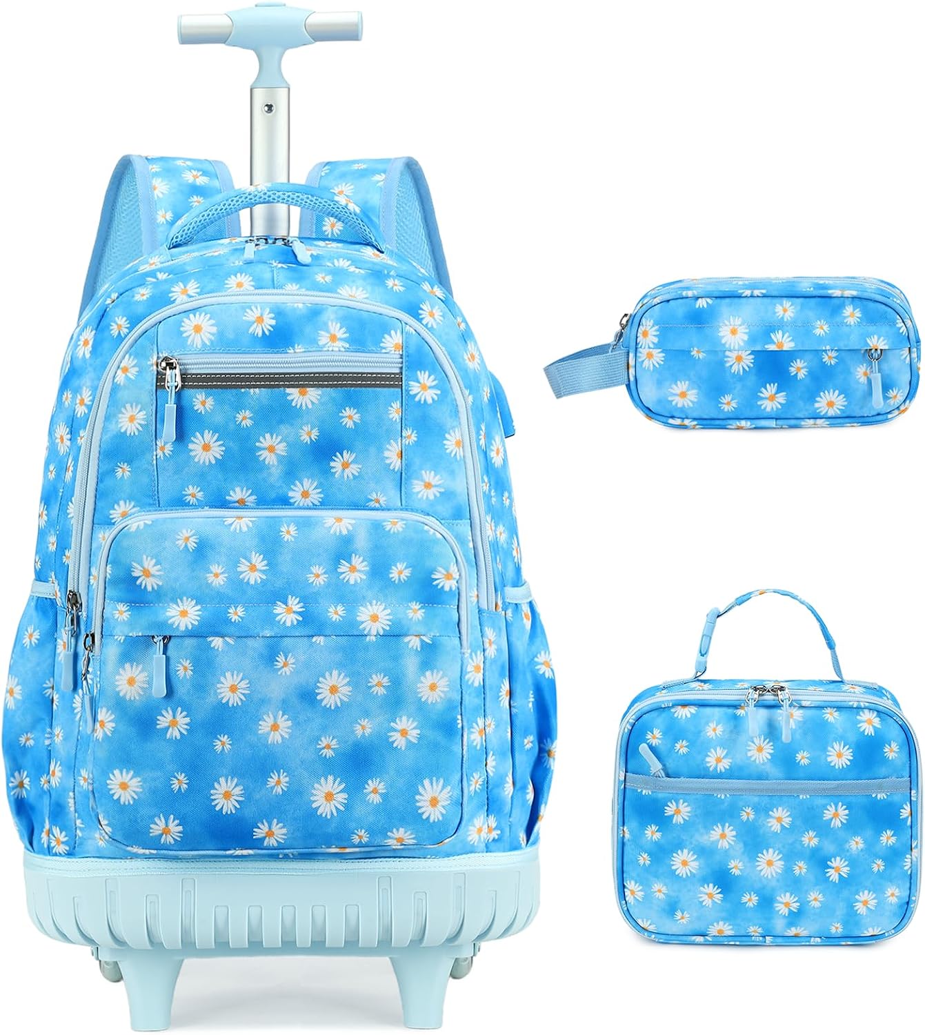 ACESAK Mochila con ruedas para niñas, mochila escolar con ruedas en...