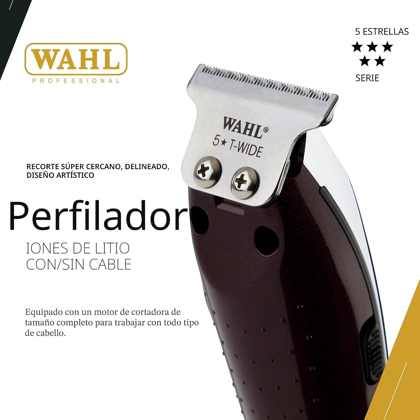 Recortadora Wahl Professional 5 Star Detailer Li inalámbrica, hoja...