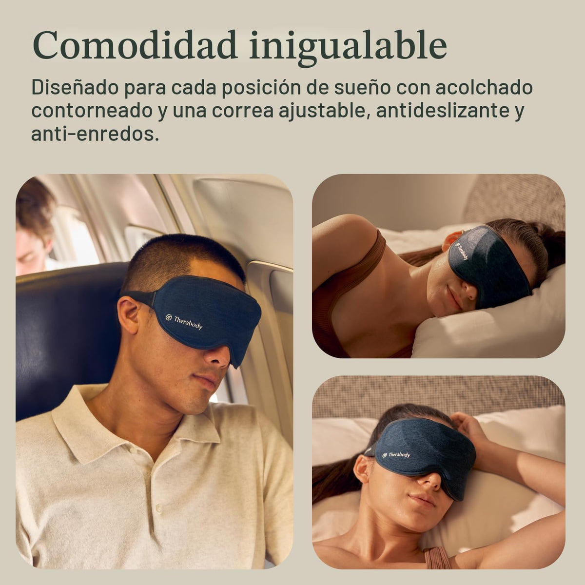 TheraGun Therabody - Máscara para dormir ultra cómoda, 100% opaca p...