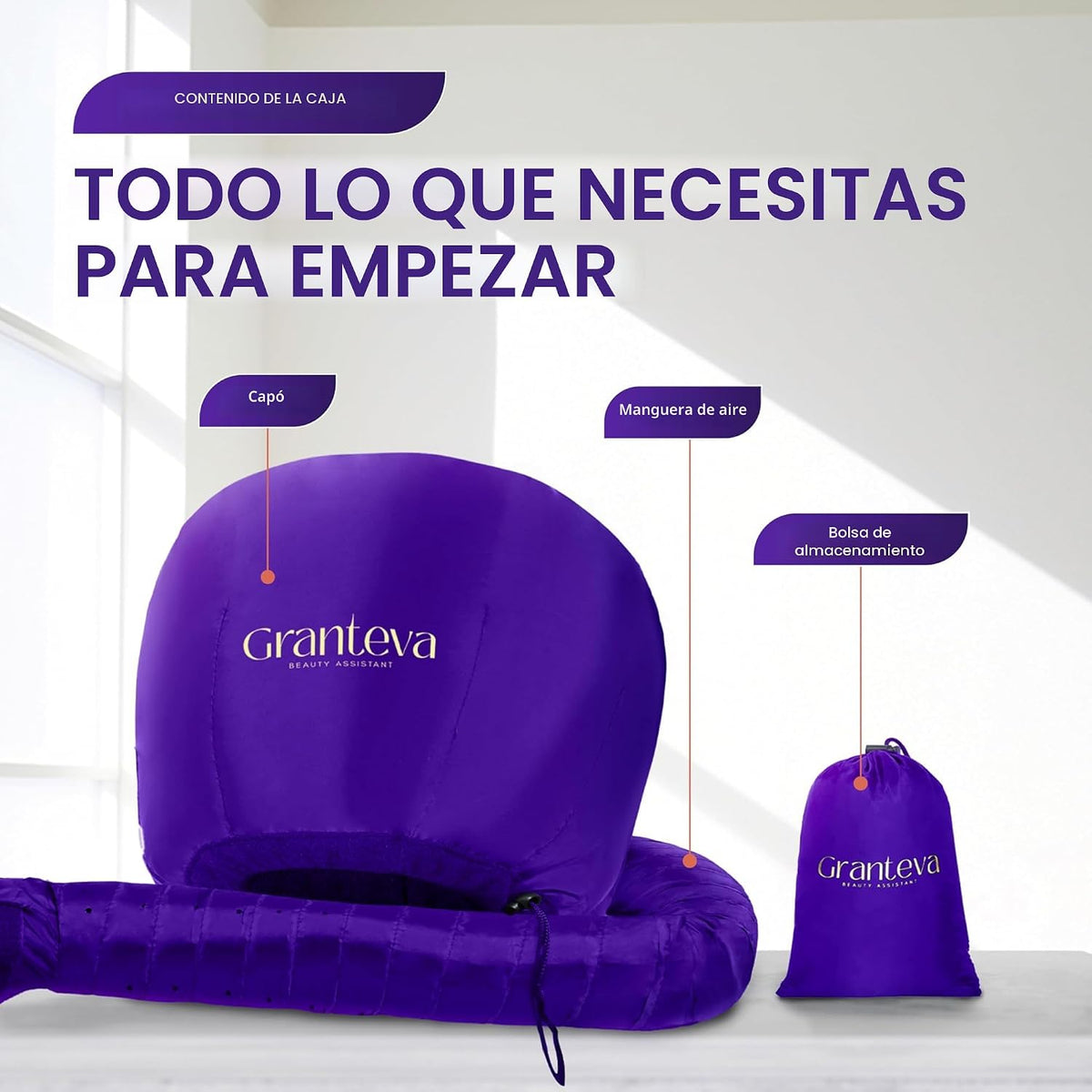 Accesorio para secador de pelo con capucha con una diadema integrad...