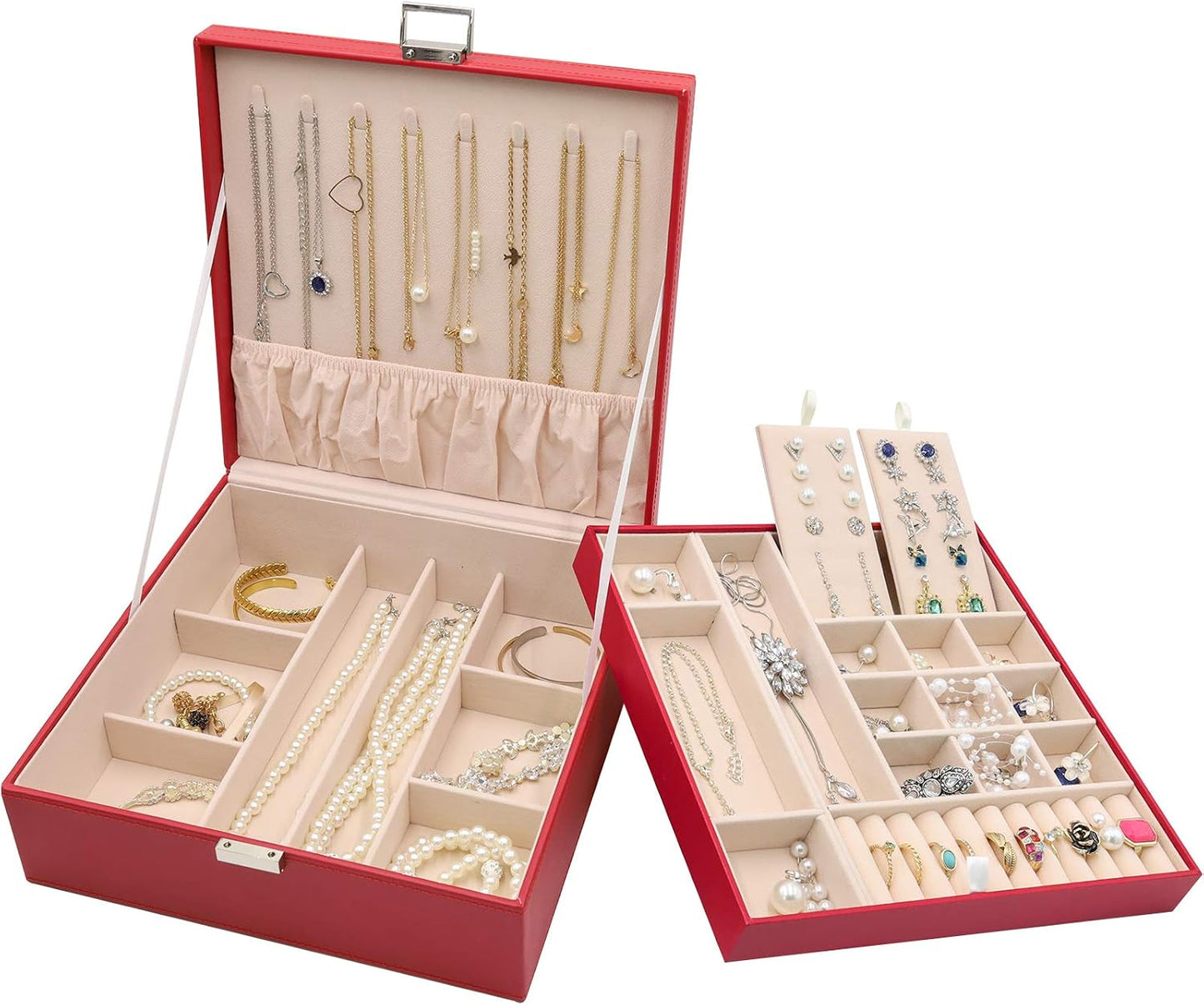 ProCase Caja de Joyas para Mujeres, 2 Capas Organizador de Joyas de...