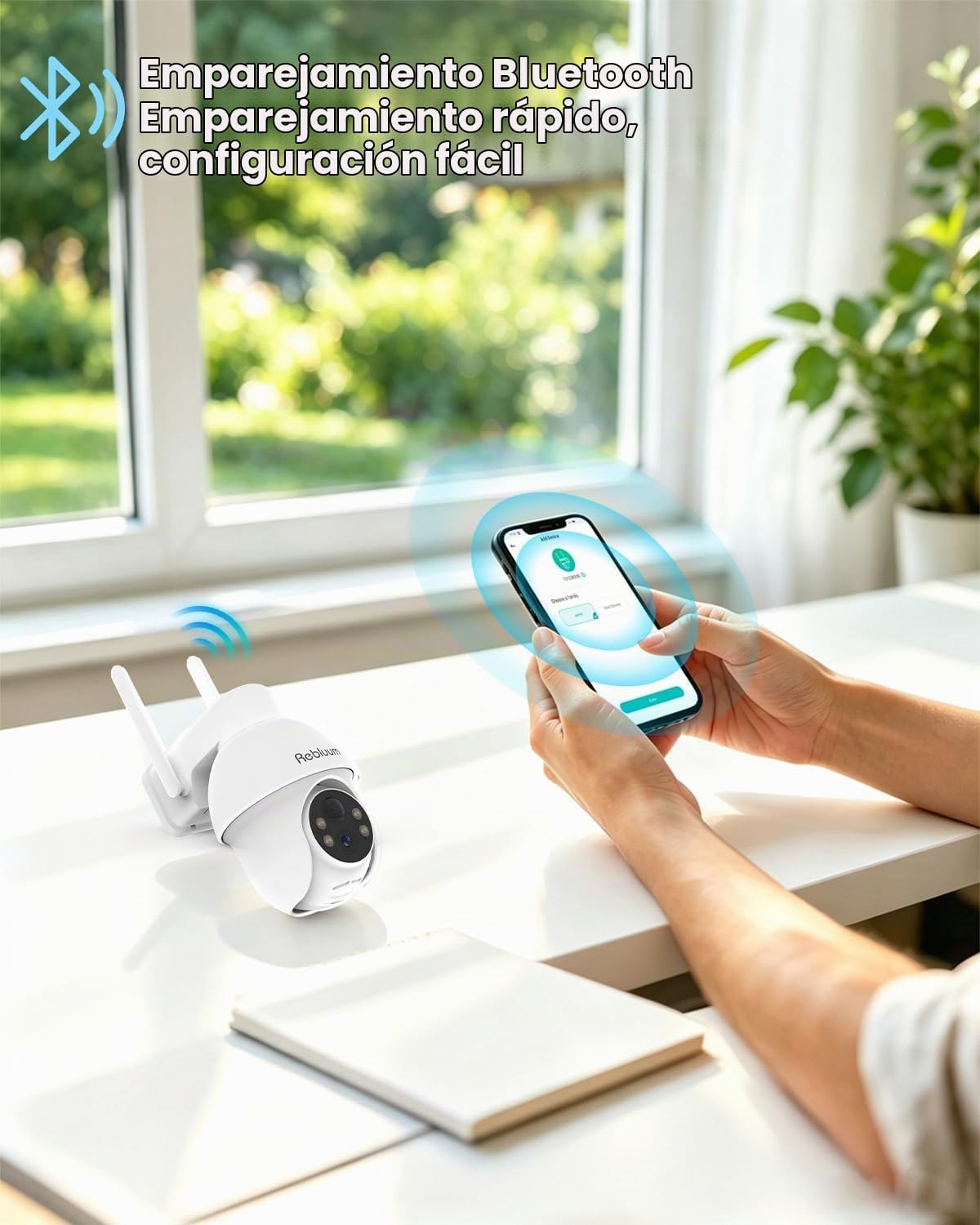 Rebluum - Cámaras de seguridad solar 2K inalámbricas para exteriore...