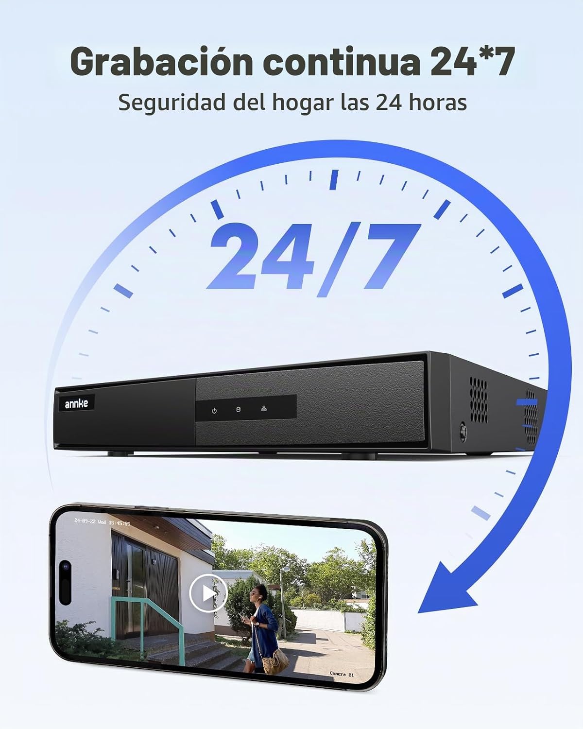 ANNKE DVR Lite de 8 canales 3K para cámara de seguridad, disco duro...