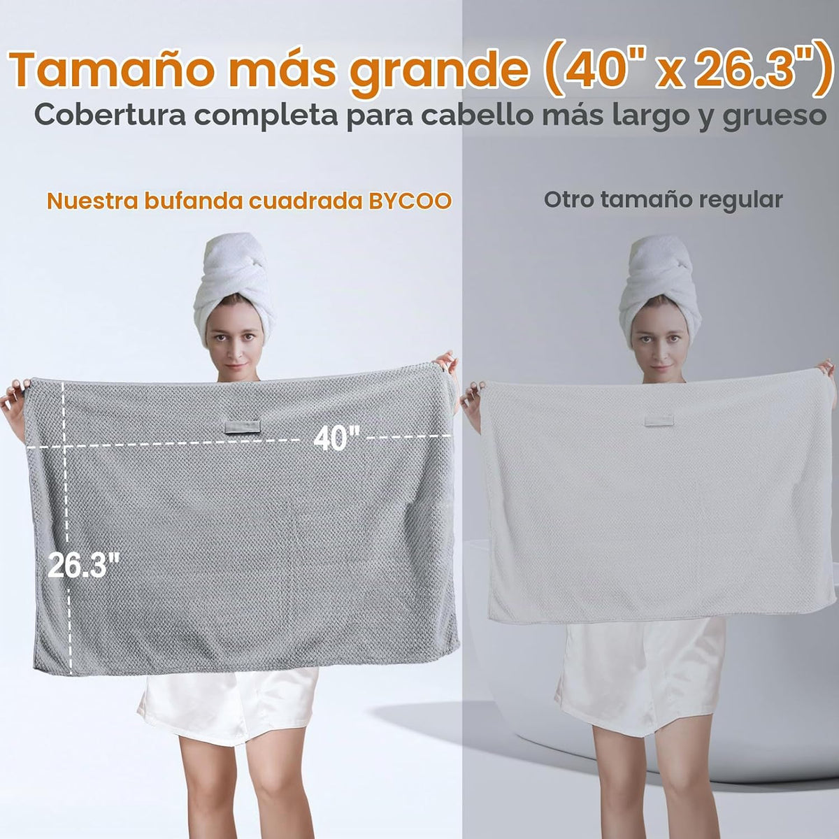 BYCOO Toalla Grande de Microfibra para Envolver el Cabello para Muj...