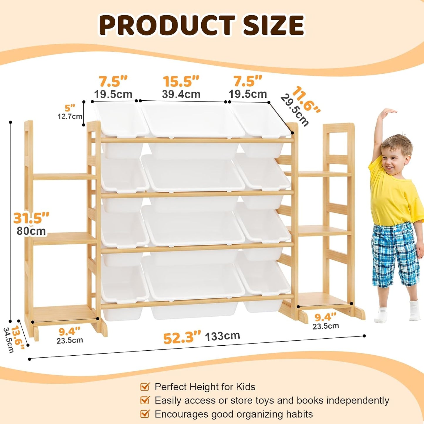 Ratulie Organizador grande de almacenamiento de juguetes para niños...