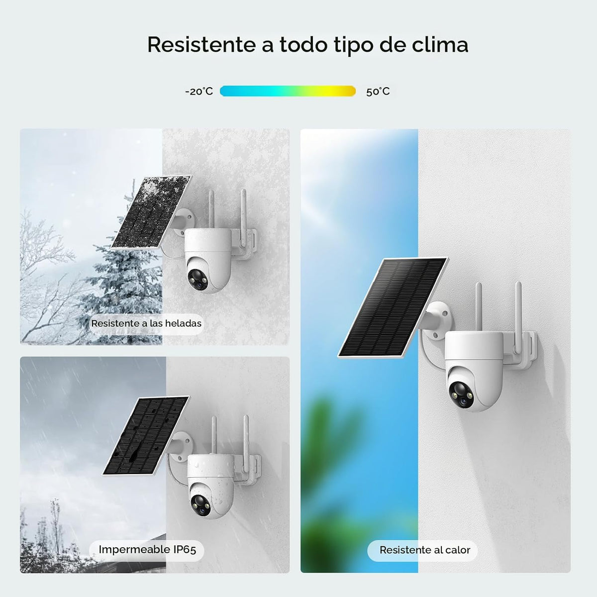 Oculview Cámaras de seguridad solar 2K inalámbricas para exteriores...
