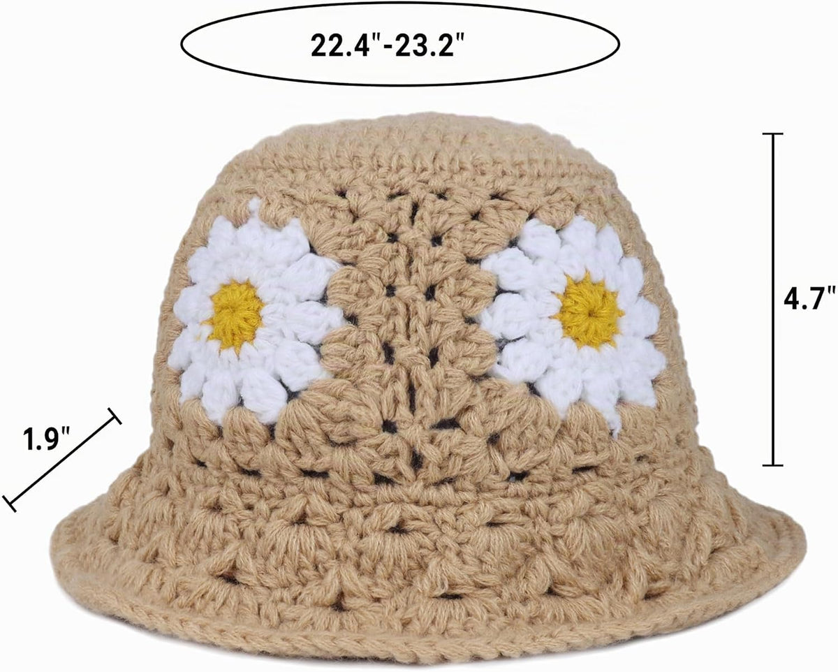Sombrero de pescador de punto plegable para mujer, diseño de margar...