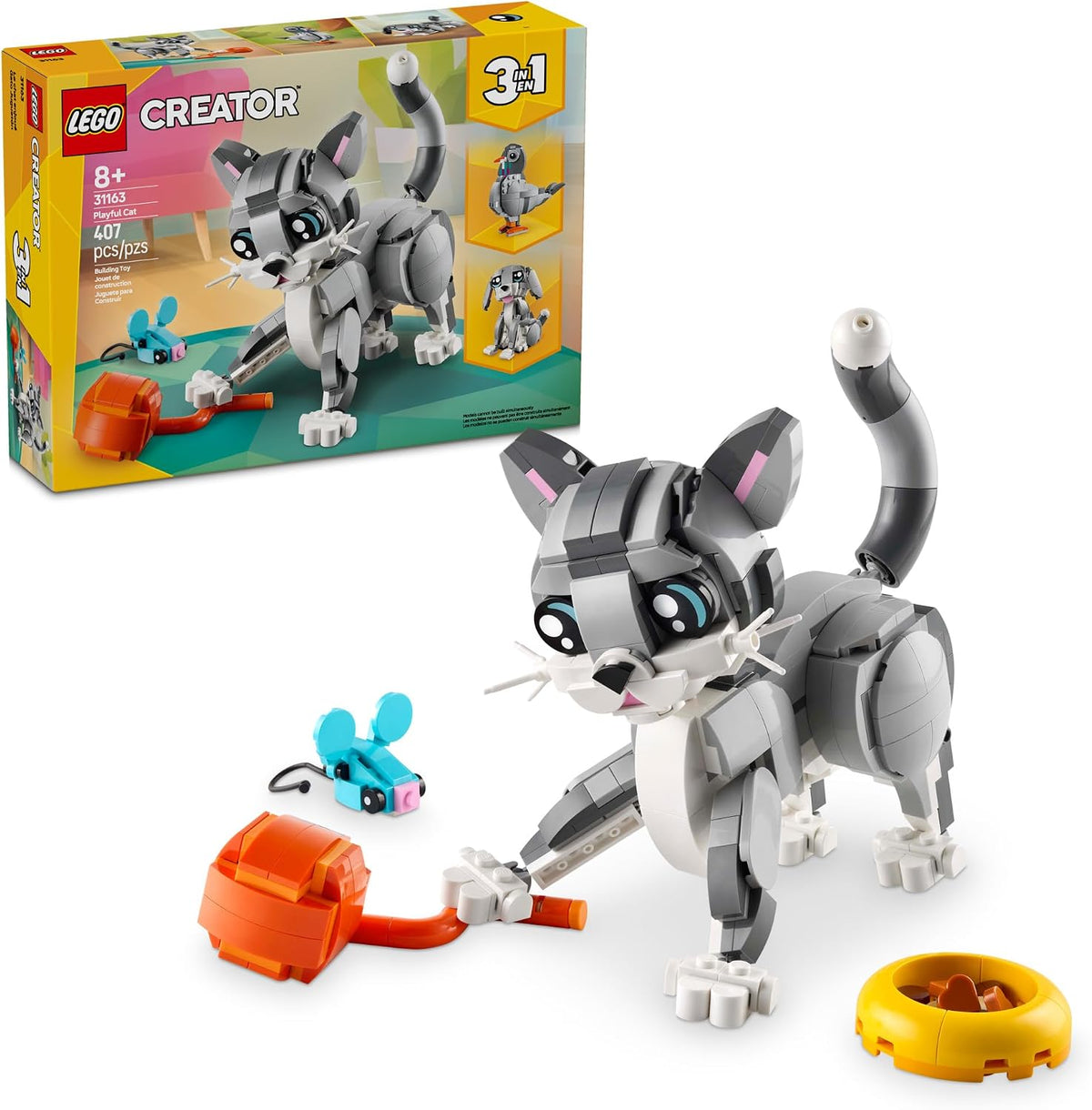 LEGO Creator 3 en 1 Juguete de Gato Juguetón - Juguete de Construcc...
