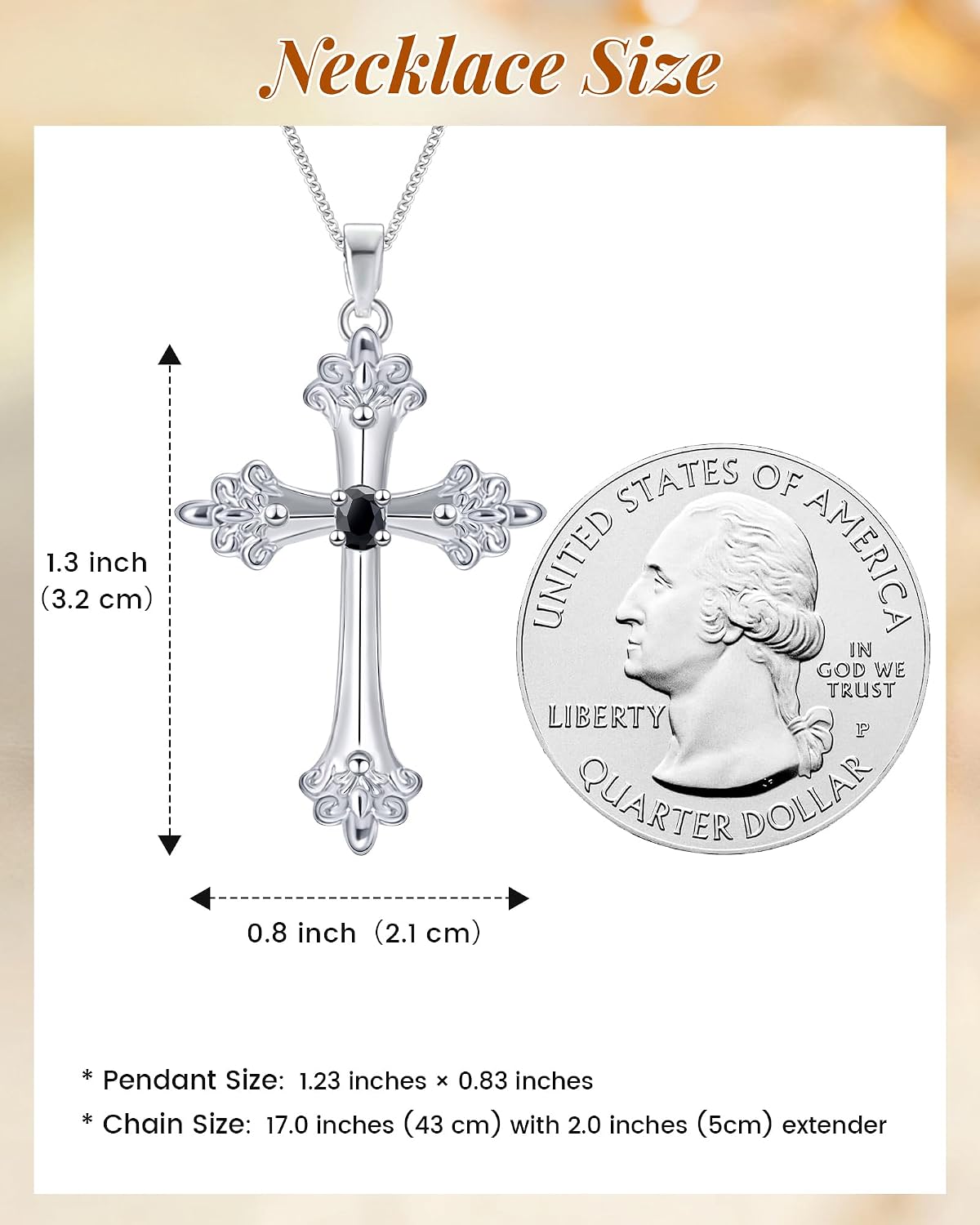 Collar de cruz ACECHA para mujer | Collar colgante de fe de plata c...