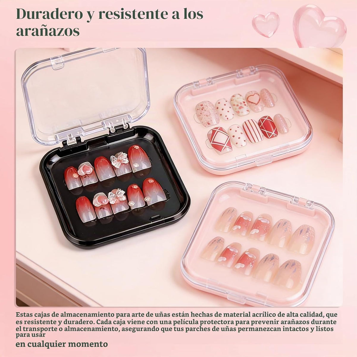 YOSMAKIY 30 cajas de embalaje de uñas a presión, juego de cajas de...
