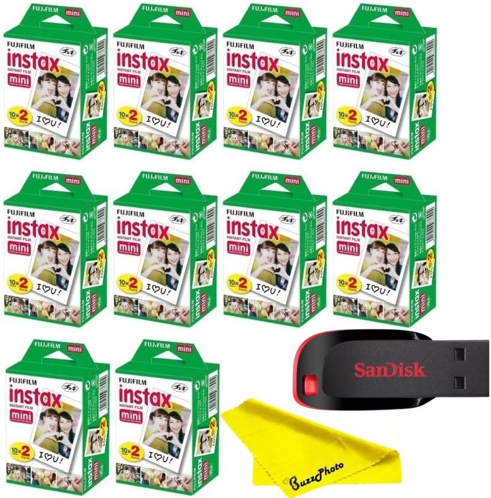 Fujifilm Película Instax Mini para cámara instantánea con unidad fl...