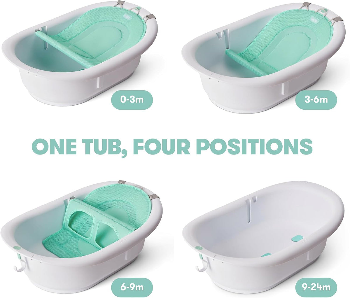 Frida Baby Bañera de bebé 4 en 1 Grow-with-Me, bañera para recién n...