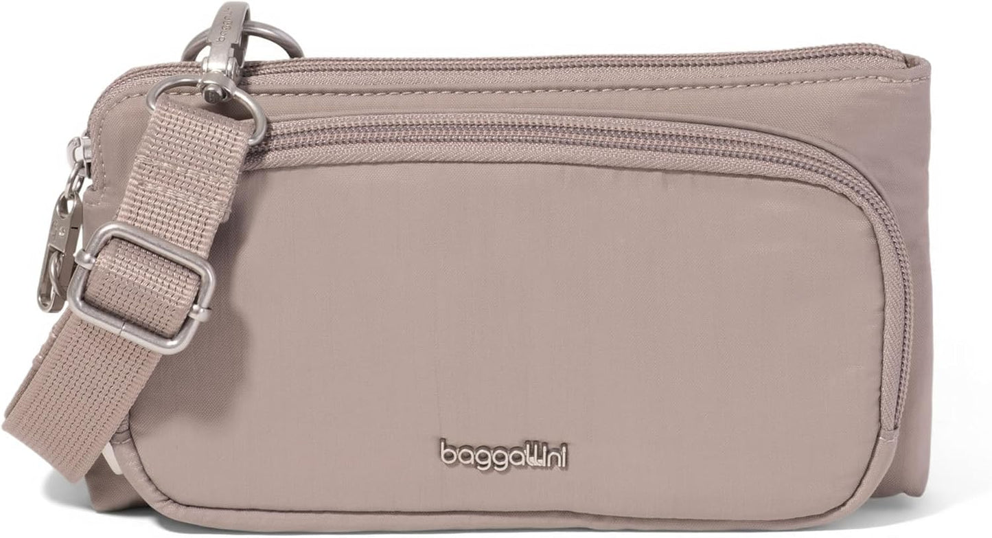 Securtex - Mini cartera cruzada antirrobo, ligera, 8.4 x 4.5 pulgad...