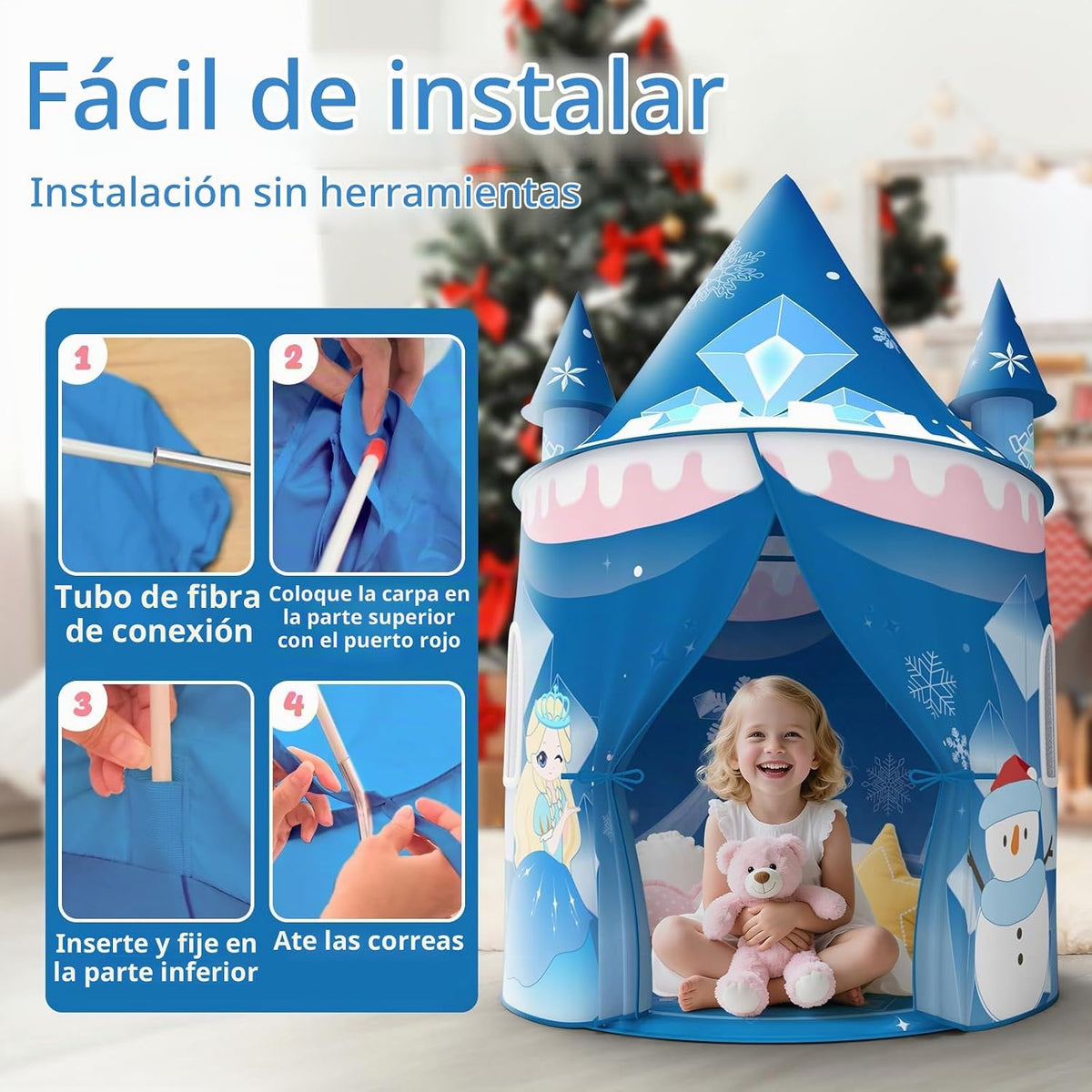 Skirfy Tienda de campaña de juegos de princesa, juguete congelado p...
