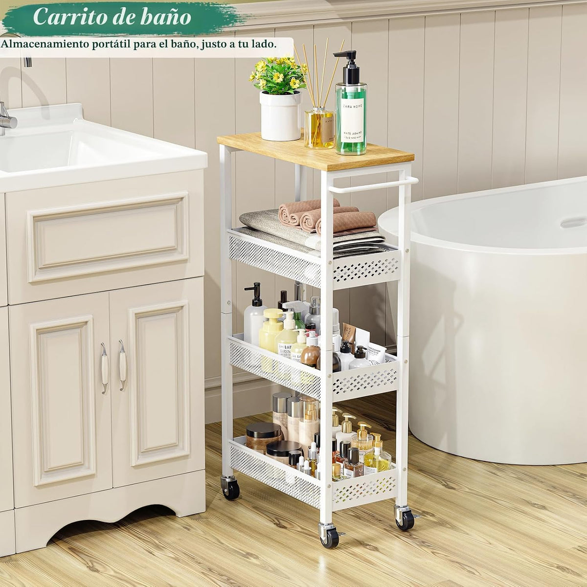 OKZEST Carrito de Almacenamiento Delgado Utilitario, Carrito Organi...