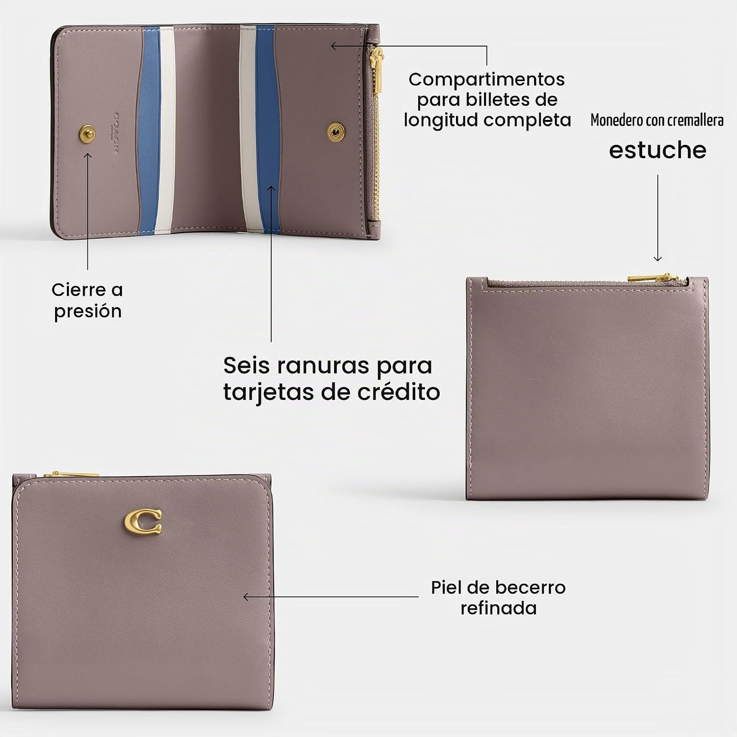 Cartera Billetera Esencial delgada con revestimiento de lona de la...