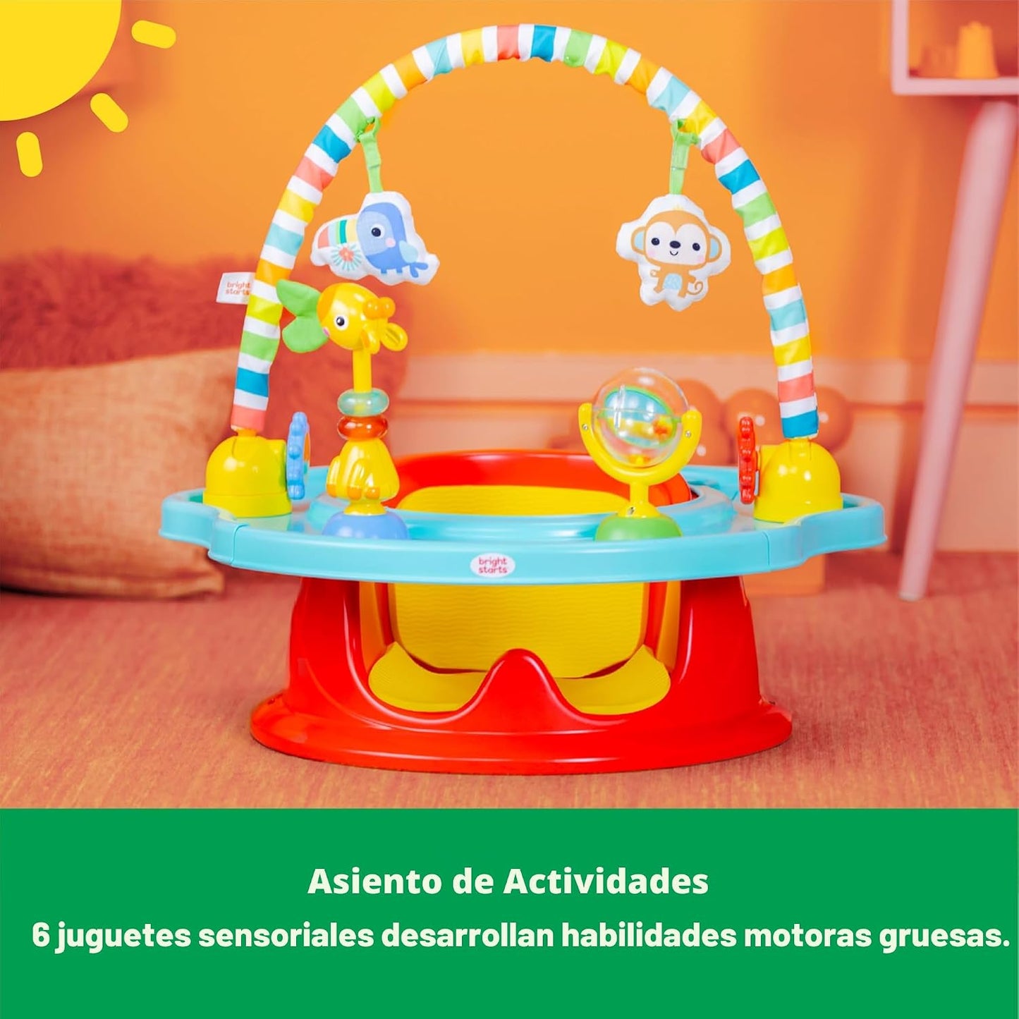 Bright Starts SuperSeat Playful Paradise 3 en 1, asiento de activid...