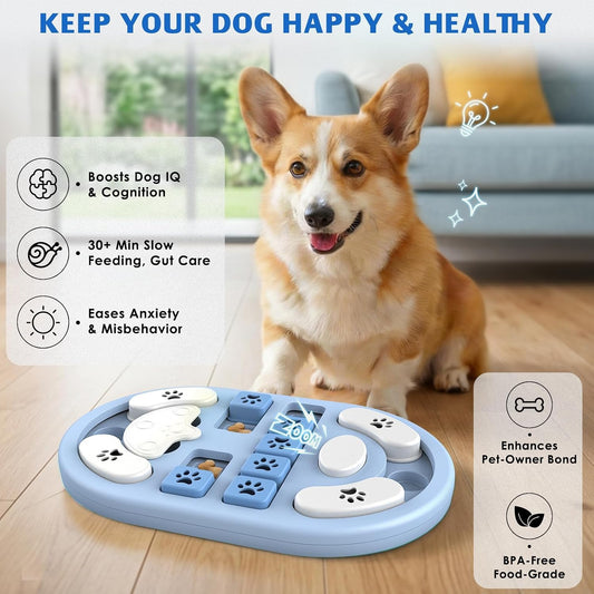 Juguete de rompecabezas para perros, alimentador lento interactivo...