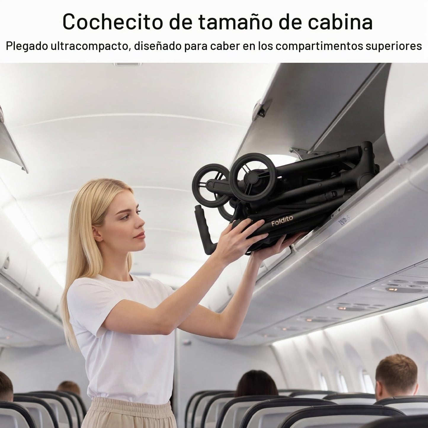 Gromast Cochecito de viaje para avión, ultra compacto y ligero, sol...