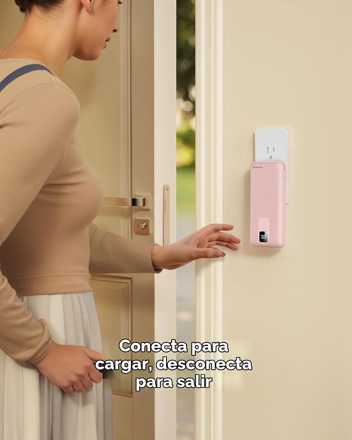 charmast Cargador portátil de 20000 mAh con cables incorporados y e...