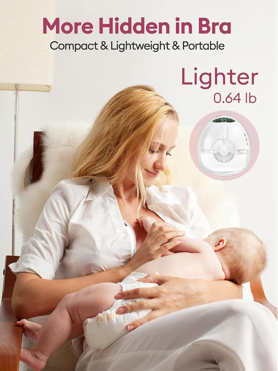 Lulia Extractor de leche manos libres, 4 modos y 9 niveles de extra...