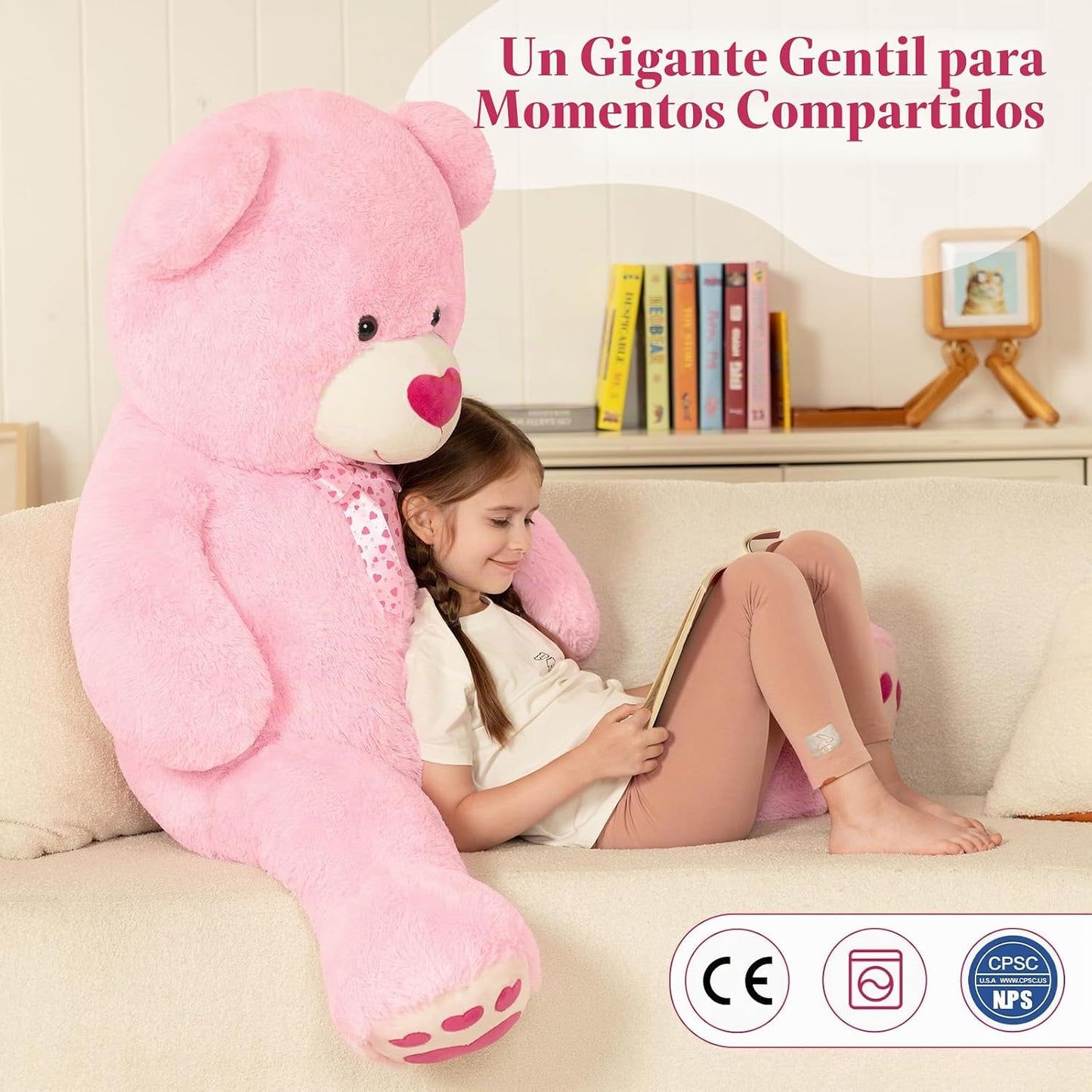 Tezituor - Oso de peluche gigante de 52 pulgadas con corazón, oso r...