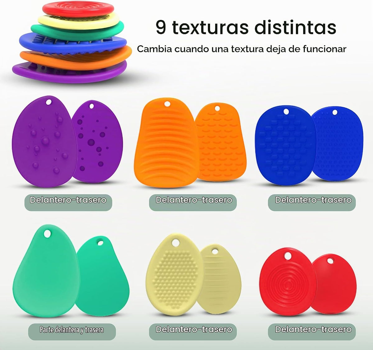 SLOKZ Llavero Fidget Worry Stones \u2013 Paquete de 6 piedras senso...